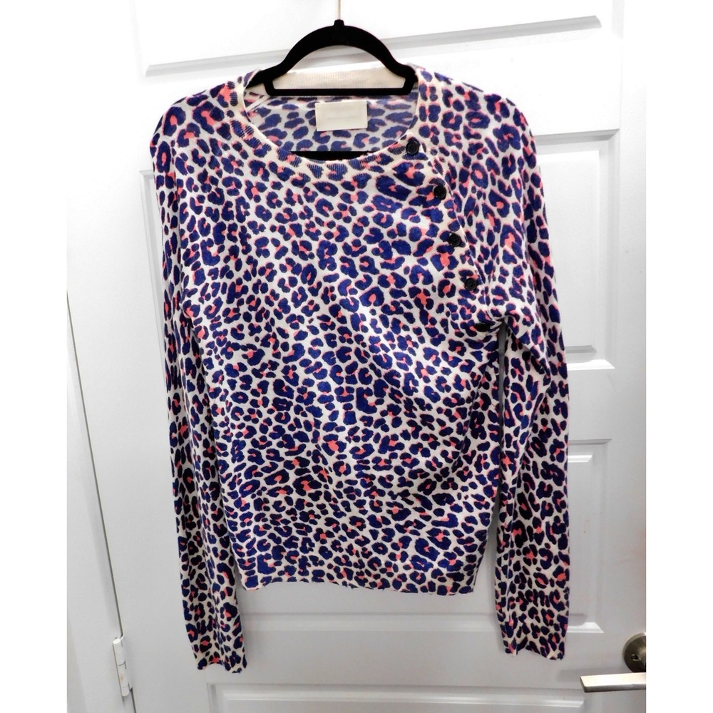 Zadig & Voltaire Regis CP Leo Leopard Print 100% Cashmere Sweater Womens XS